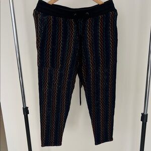 Men's Zigzag Pattern Joggers - Black and Brown